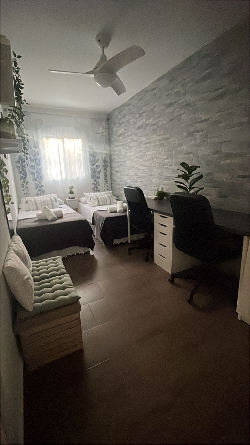 Dormitorio dos camas detalle Villa Delmu